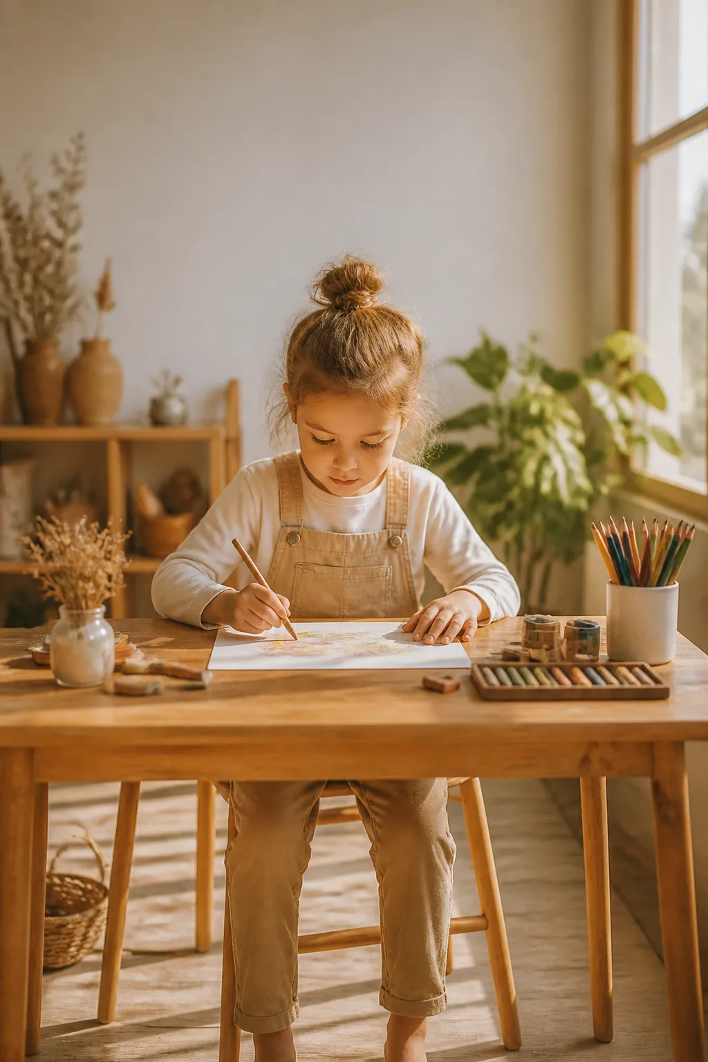 A child discovering their natural talents through creative exploration