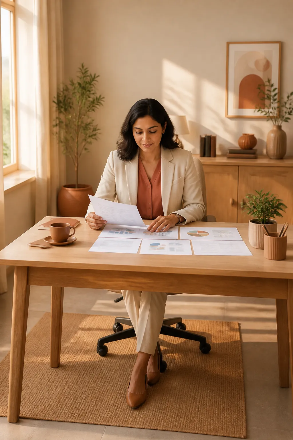 Career counsellor reviewing assessment results for a personalized career report